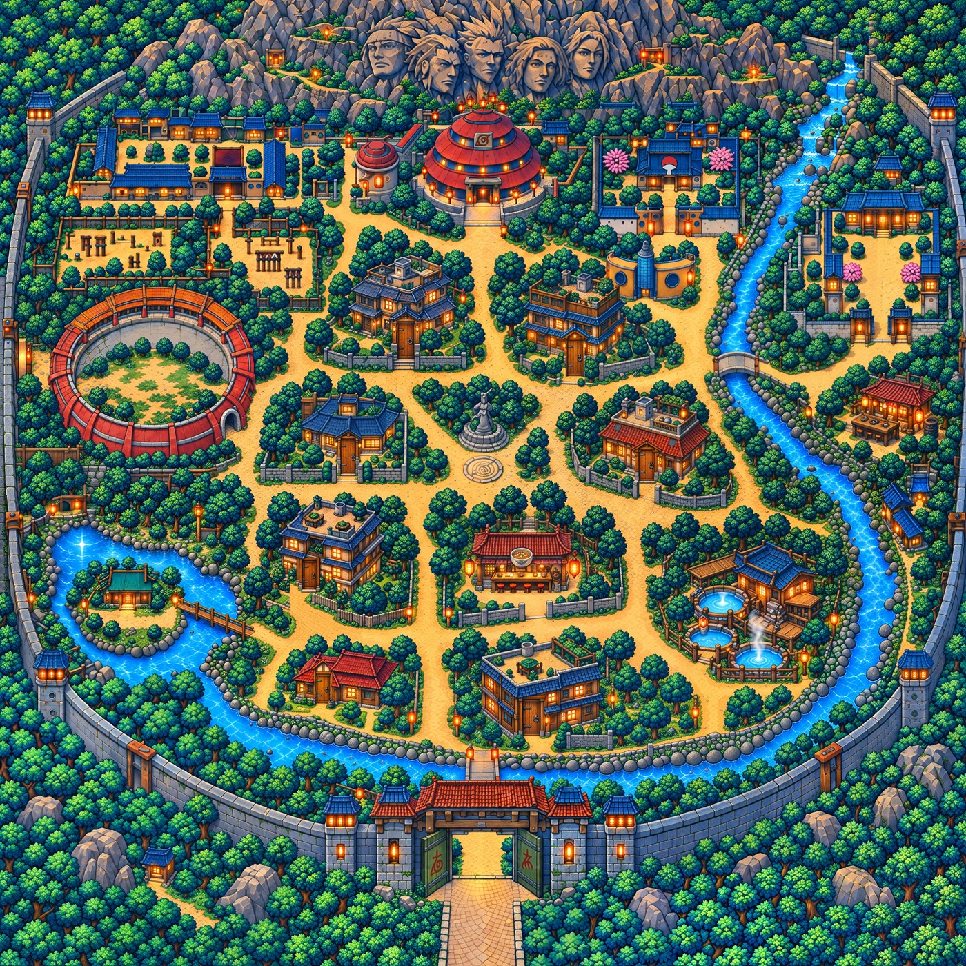 Vue d’ensemble du village de Konoha